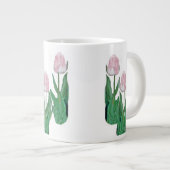 Tulpen met drie roze grote koffiekop (Voorkant rechts)