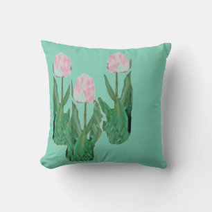 Tulpen met drie roze kussen