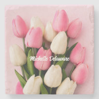 Tulpen met eigen naam op roze