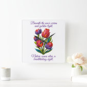 Tulpen met gedicht - wandklok (Huis)