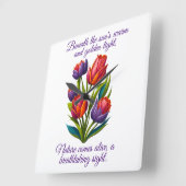 Tulpen met gedicht - wandklok (Hoek)