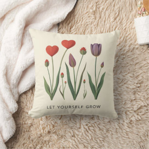 Tulpen met Hartvormige Bloemen Laat Jezelf Groeien Kussen