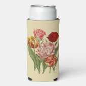  Tulpen met rode en gouden tulpen op Cream Seltzer Blikjeskoeler (Seltzer Voorkant)