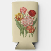  Tulpen met rode en gouden tulpen op Cream Seltzer Blikjeskoeler (Voorkant)