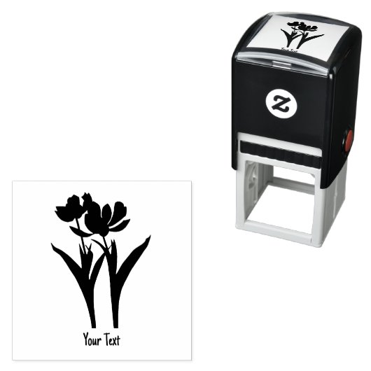 Tulpen met tekst  zelfinktende stempel (In situ)