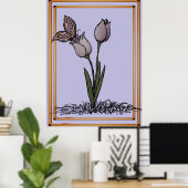 Tulpen met Vlinder Print, Poster (Thuiskantoor)