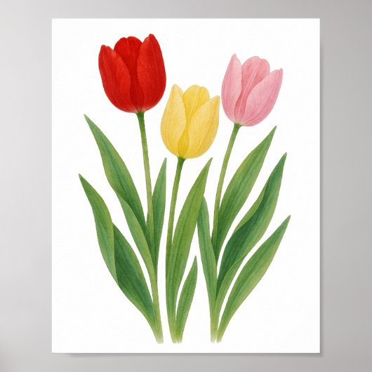 Tulpen Mix Afdrukbaar Bloemstuk Muurkunst Poster (Voorkant)