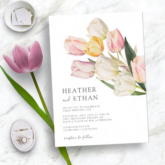 Tulpen Modern Huwelijk Kaart