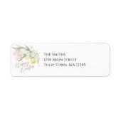 Tulpen & Narcissen Gelukkig Pasen Retouradres Etiket (Voorkant)