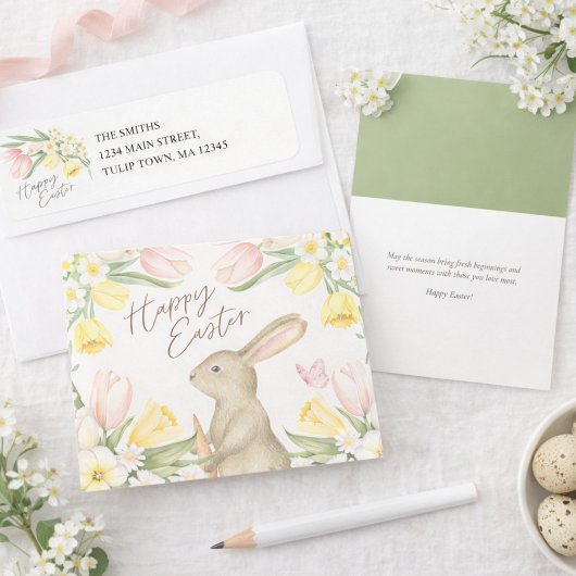 Tulpen & Narcissen Gelukkig Pasen Retouradres Etiket