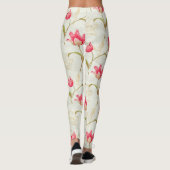 Tulpen ontvouwen crème roze leggings (Achterkant)