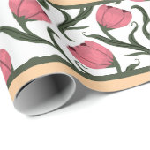 Tulpen op Abrikoos Cadeaupapier (Rol Hoek)