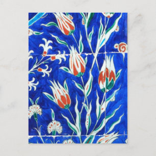 Tulpen op blauw briefkaart