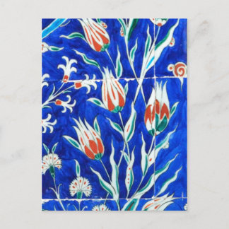 Tulpen op blauw briefkaart