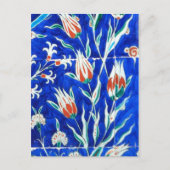 Tulpen op blauw briefkaart (Voorkant)