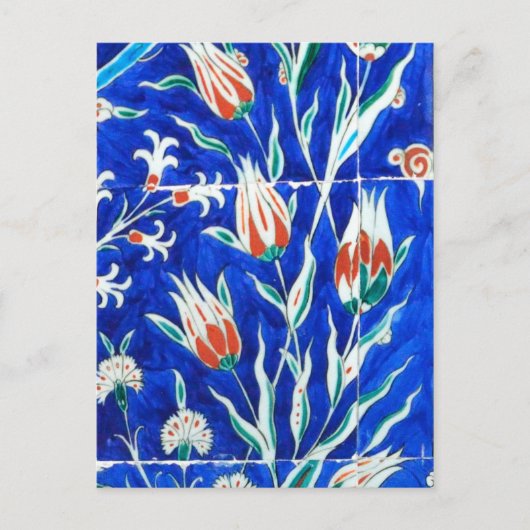 Tulpen op blauw briefkaart (Voorkant)