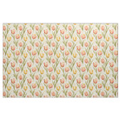 Tulpen op Bleek geel Stof (Fat Quarter)