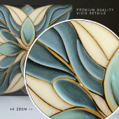 Tulpen op gedempt blauw Art Nouveau Wit Tegeltje