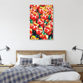 Tulpen op gespannen canvas afdruk (Insitu (Slaapkamer))