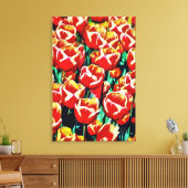 Tulpen op gespannen canvas afdruk (Insitu (Woonkamer))