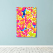 Tulpen op gespannen canvas print (Insitu (Houten vloer))