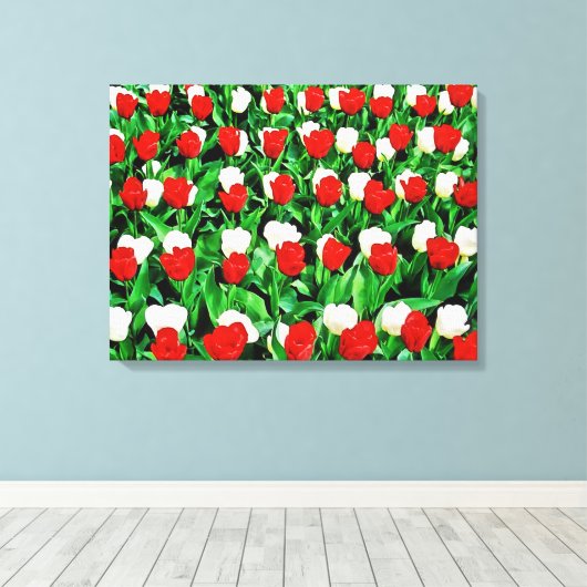 Tulpen op gespannen canvasprint canvas afdruk (Insitu (Houten vloer))