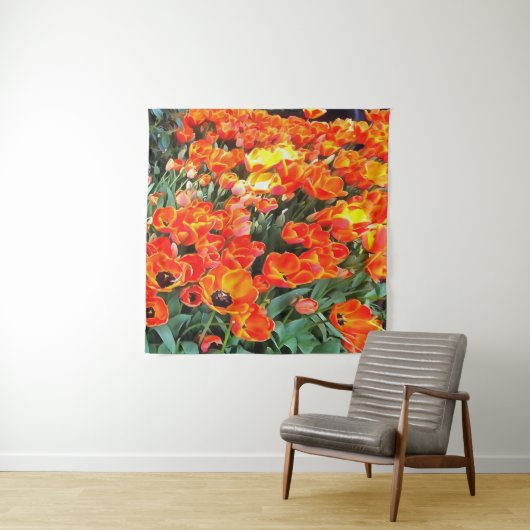 Tulpen op vuurvaste bodem wandkleed (In situ)