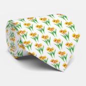 Tulpen op Wit Stropdas (Opgerold)