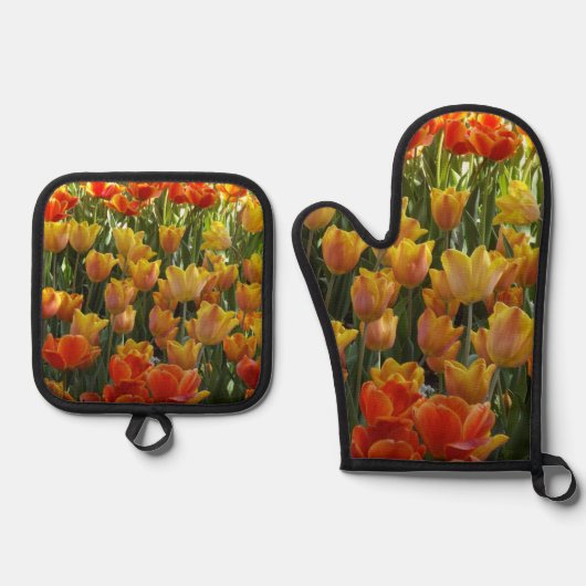 Tulpen Ovenwant & Pannenlap Set (Voorkant)