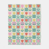 tulpen patchwork patroon fleece deken (Voorkant)