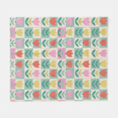 tulpen patchwork patroon fleece deken (Voorkant (Horizontaal))