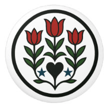 Tulpen Pennsylvania Dutch Hex Sign Keramische Knop
