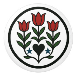 Tulpen Pennsylvania Dutch Hex Sign Keramische Knop