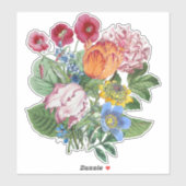 Tulpen Pioen Bloemen Boeket Sticker (Vel)