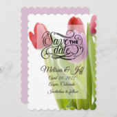 Tulpen redden de datumuitnodiging kaart (Voorkant / Achterkant)