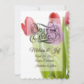 Tulpen redden de datumuitnodiging kaart (Voorkant)