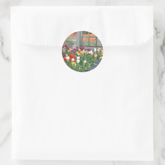 tulpen ronde sticker (Tas)