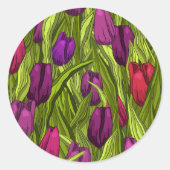 Tulpen Ronde Sticker (Voorkant)
