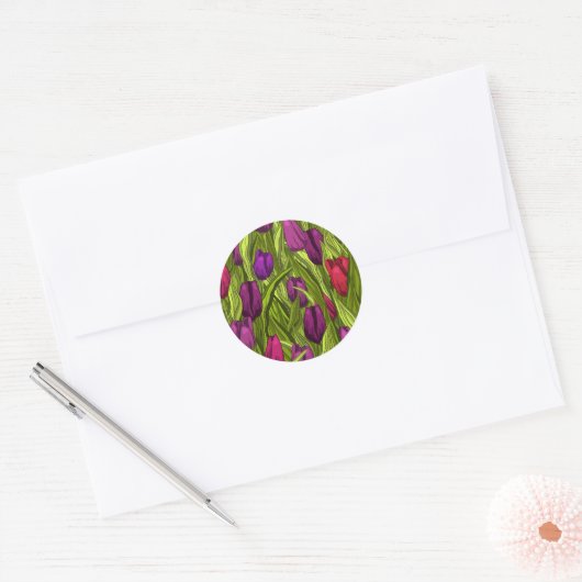 Tulpen Ronde Sticker (Envelop)