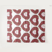 Tulpen rood monogram huwelijksachtergrond wandkleed (Voorkant (horizontaal))