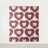Tulpen rood monogram huwelijksachtergrond wandkleed (Voorkant)