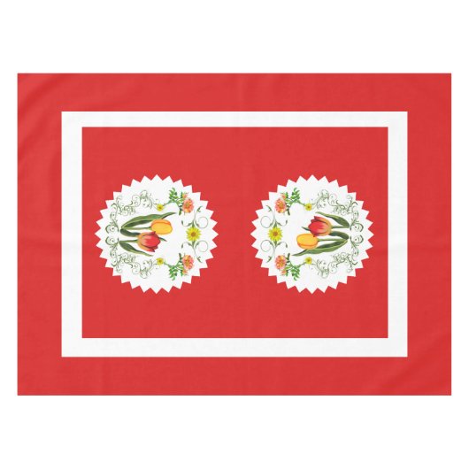 Tulpen Rood Tafelkleed (Voorkant (Horizontaal))