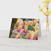 Tulpen - Roze en Geel - Happy Moederdag Kaart (Gele Bloem)