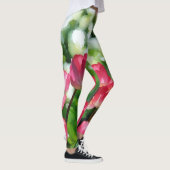 Tulpen Roze en Groene Waterverf Art Leggings (Rechts)