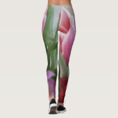 Tulpen roze groene gele bloemen Leggings (Achterkant)