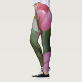 Tulpen roze groene gele bloemen Leggings (Links)