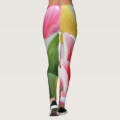 Tulpen roze groene gele bloemen Leggings (Achterkant)