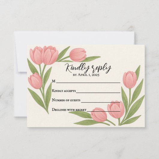 Tulpen Samen RSVP Kaart (Voorkant)