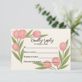 Tulpen Samen RSVP Kaart (Staand voorkant)