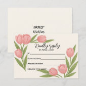 Tulpen Samen RSVP Kaart (Voorkant / Achterkant)